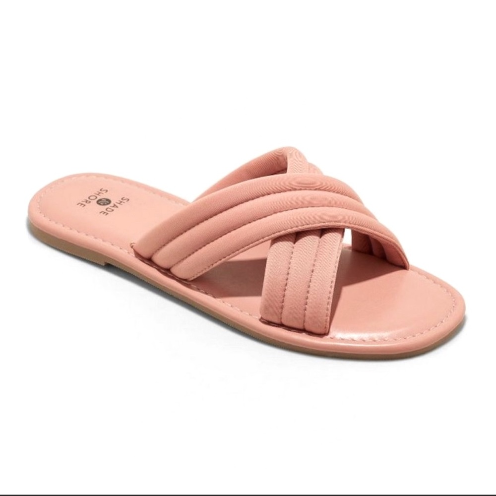 Women's Maxie Crossband Slide Sandals - Shade & Shore™ Rose Pink tried on once.